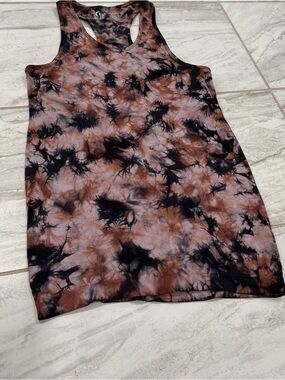 Tie-Dye Racerback Tank in Brown & Black